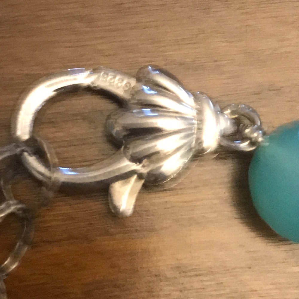 Blue Chalcedony necklace. 383 carats - Picture 6 of 7